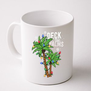 Deck The Palms Tropical Hawaii Christmas Palm Tree Lights Gift Coffee Mug