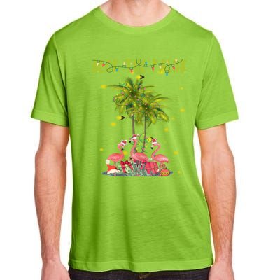 Deck The Palms Hawaiian Christmas Lights Palm Flamingo Cute Gift Adult ChromaSoft Performance T-Shirt