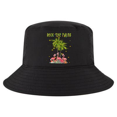 Deck The Palms Hawaiian Christmas Lights Palm Flamingo Cute Gift Cool Comfort Performance Bucket Hat