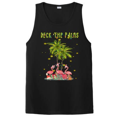 Deck The Palms Hawaiian Christmas Lights Palm Flamingo Cute Gift PosiCharge Competitor Tank