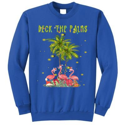 Deck The Palms Hawaiian Christmas Lights Palm Flamingo Cute Gift Sweatshirt