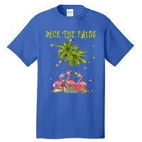 Deck The Palms Hawaiian Christmas Lights Palm Flamingo Cute Gift Tall T-Shirt