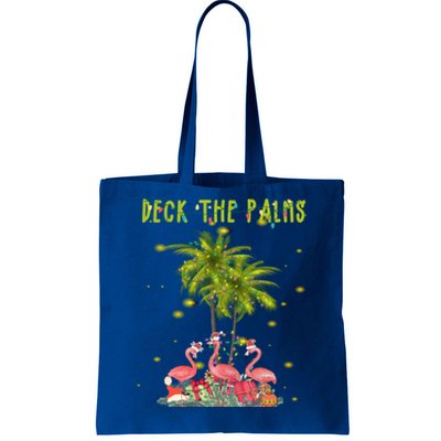 Deck The Palms Hawaiian Christmas Lights Palm Flamingo Cute Gift Tote Bag