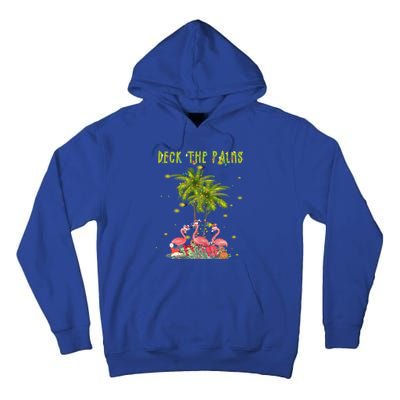 Deck The Palms Hawaiian Christmas Lights Palm Flamingo Cute Gift Tall Hoodie