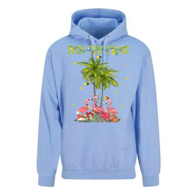 Deck The Palms Hawaiian Christmas Lights Palm Flamingo Cute Gift Unisex Surf Hoodie