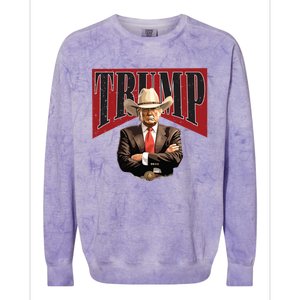 Donald Trump President Cowboy 47th Colorblast Crewneck Sweatshirt