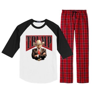 Donald Trump President Cowboy 47th Raglan Sleeve Pajama Set