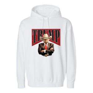 Donald Trump President Cowboy 47th Garment-Dyed Fleece Hoodie