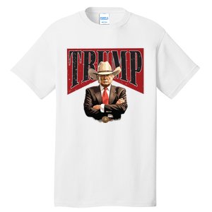 Donald Trump President Cowboy 47th Tall T-Shirt