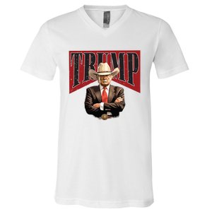 Donald Trump President Cowboy 47th V-Neck T-Shirt