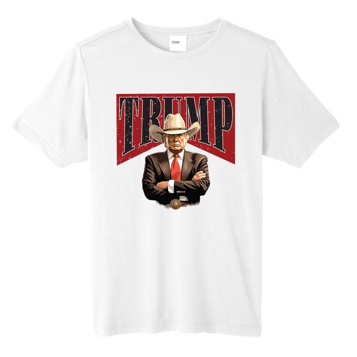 Donald Trump President Cowboy 47th Tall Fusion ChromaSoft Performance T-Shirt