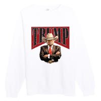 Donald Trump President Cowboy 47th Premium Crewneck Sweatshirt