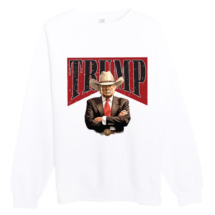 Donald Trump President Cowboy 47th Premium Crewneck Sweatshirt