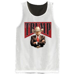 Donald Trump President Cowboy 47th Mesh Reversible Basketball Jersey Tank