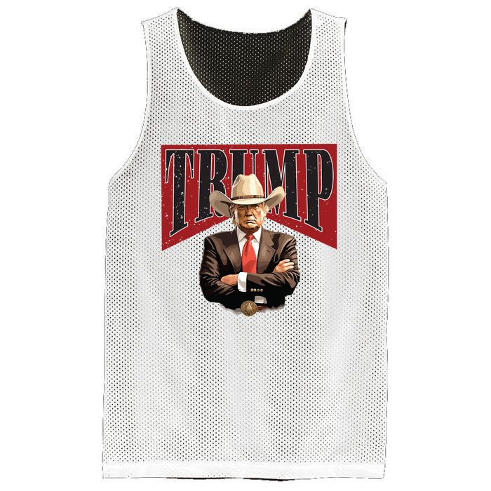 Donald Trump President Cowboy 47th Mesh Reversible Basketball Jersey Tank