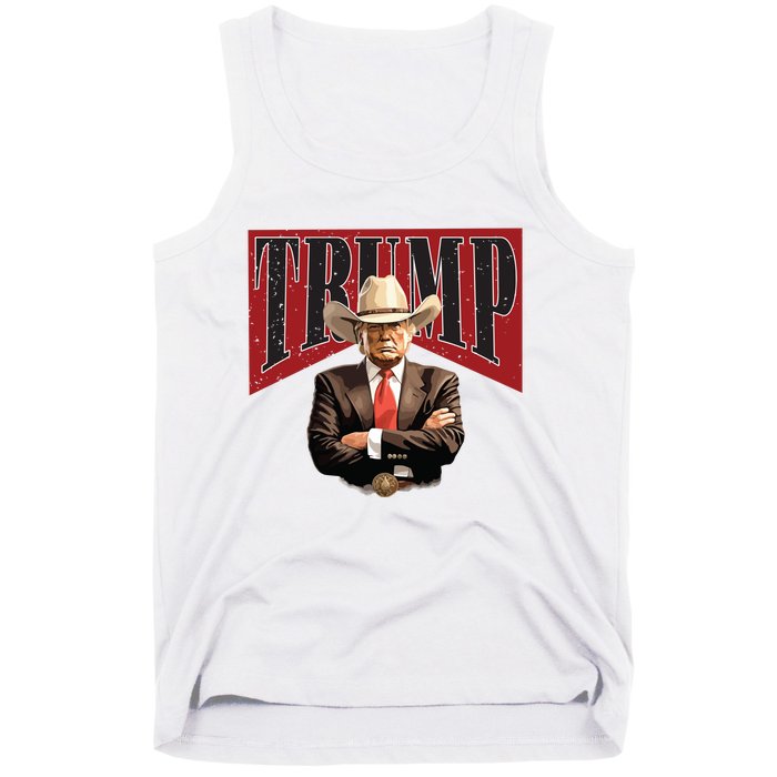 Donald Trump President Cowboy 47th Tank Top