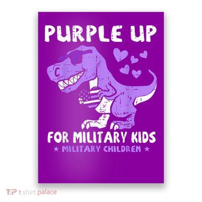 Dino T-Rex Purple Up For Military Military Children Poster