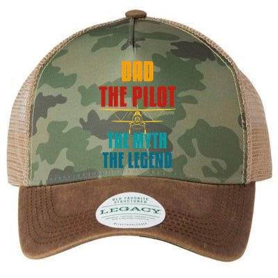 DAD THE PILOT THE MYTH THE LEGEND Legacy Tie Dye Trucker Hat