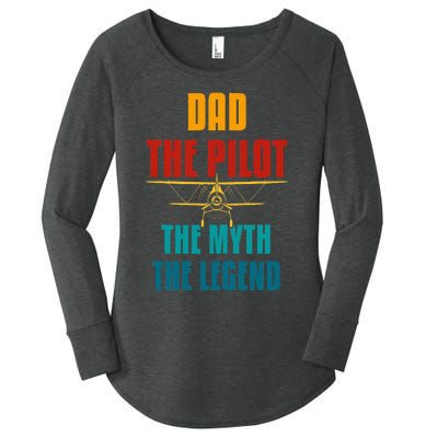 DAD THE PILOT THE MYTH THE LEGEND Women's Perfect Tri Tunic Long Sleeve Shirt