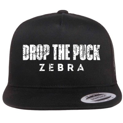 Drop The Puck Zebra Flat Bill Trucker Hat