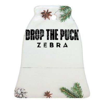 Drop The Puck Zebra Ceramic Bell Ornament