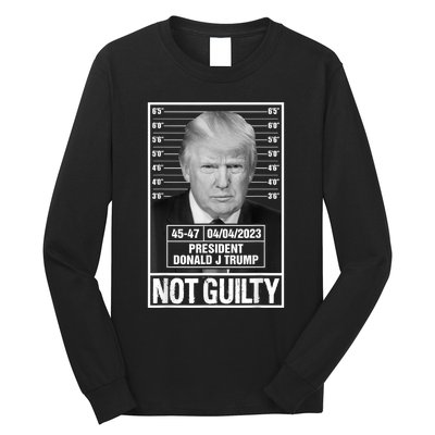 Donald Trump Police Mugshot Photo Not Guilty 4547 President Long Sleeve Shirt