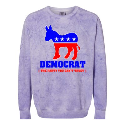 Democrat The Party You Can't Trust Colorblast Crewneck Sweatshirt