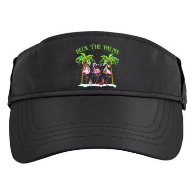 Deck The Palms Flamingo Tropical Christmas Lights Palm Tree Adult Drive Performance Visor