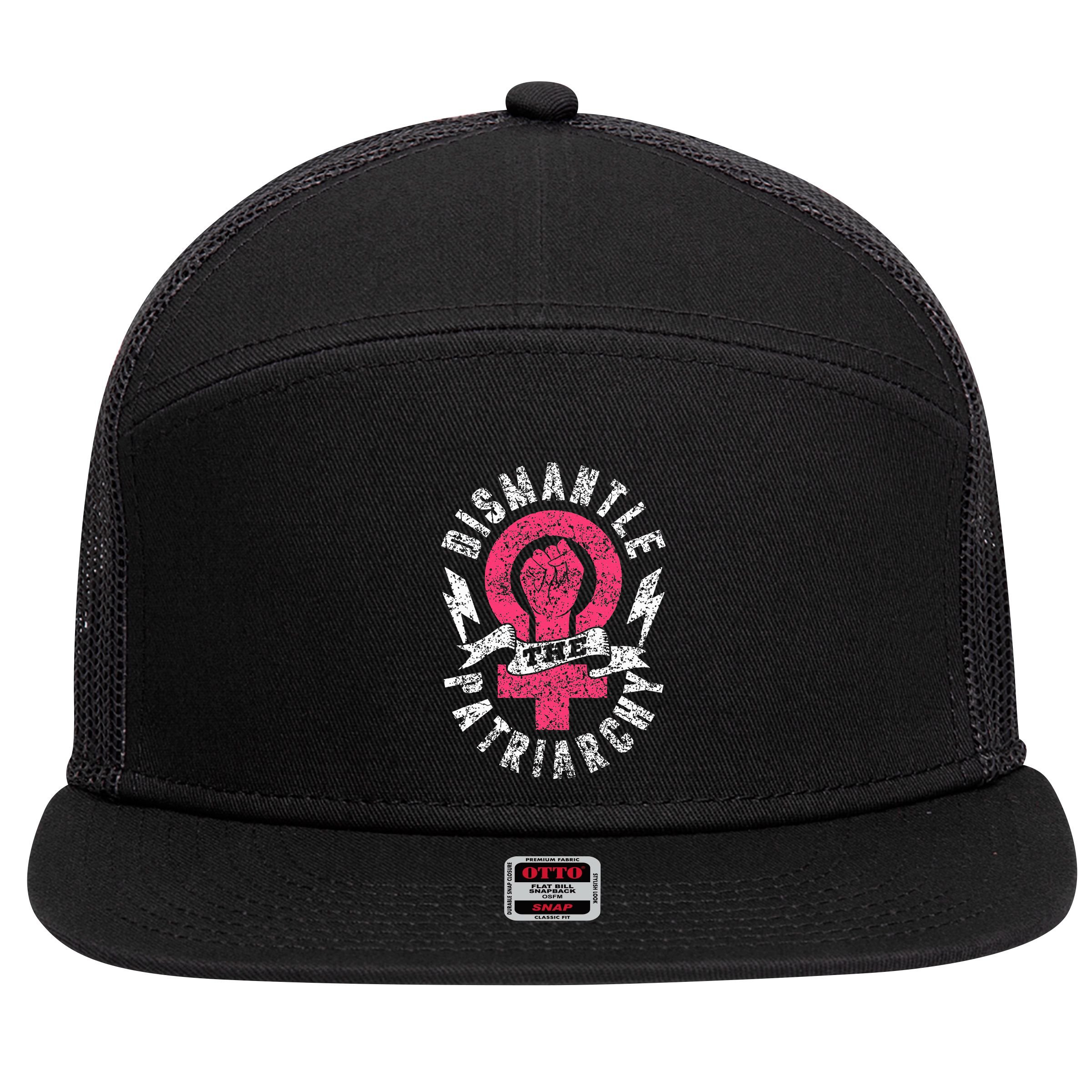 Dismantle The Patriarchy Rights Feminist Feminism 7 Panel Mesh Trucker Snapback Hat