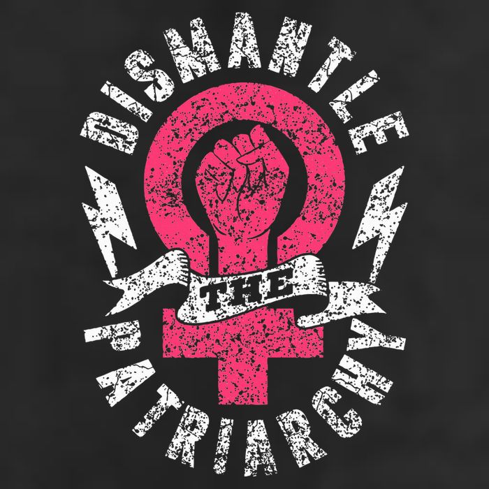 Dismantle The Patriarchy Rights Feminist Feminism 7 Panel Mesh Trucker Snapback Hat