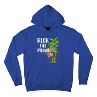 Deck The Palms Tropical Christmas Pink Flamingos Palm Tree Gift Hoodie