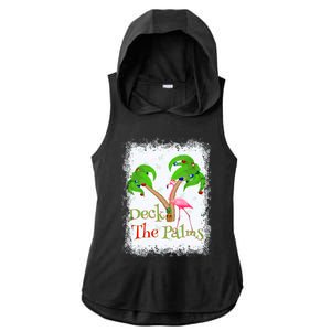 Deck The Palms Beach Christmas Flamingo Gift Ladies PosiCharge Tri-Blend Wicking Draft Hoodie Tank