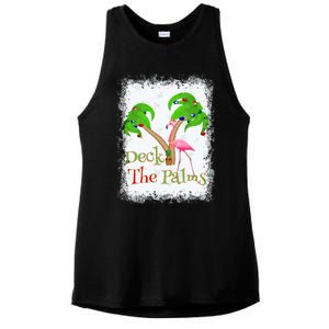 Deck The Palms Beach Christmas Flamingo Gift Ladies PosiCharge Tri-Blend Wicking Tank