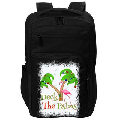 Deck The Palms Beach Christmas Flamingo Gift Impact Tech Backpack