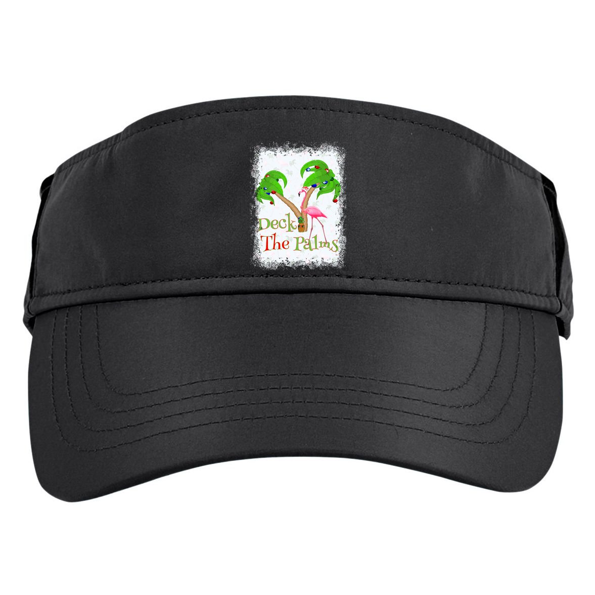 Deck The Palms Beach Christmas Flamingo Gift Adult Drive Performance Visor