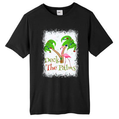 Deck The Palms Beach Christmas Flamingo Gift Tall Fusion ChromaSoft Performance T-Shirt