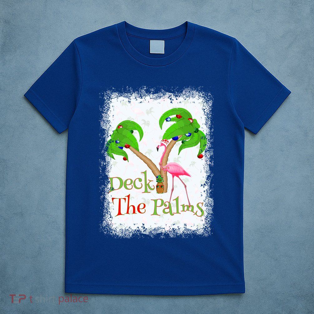 Deck The Palms Beach Christmas Flamingo Gift T-Shirt