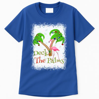 Deck The Palms Beach Christmas Flamingo Gift Tall T-Shirt