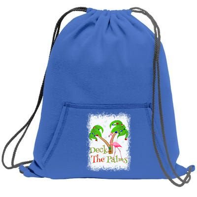 Deck The Palms Beach Christmas Flamingo Gift Sweatshirt Cinch Pack Bag