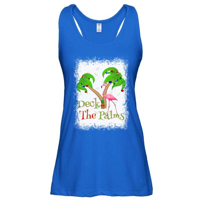 Deck The Palms Beach Christmas Flamingo Gift Ladies Essential Flowy Tank