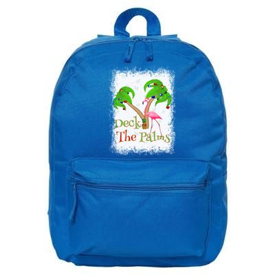 Deck The Palms Beach Christmas Flamingo Gift 16 in Basic Backpack