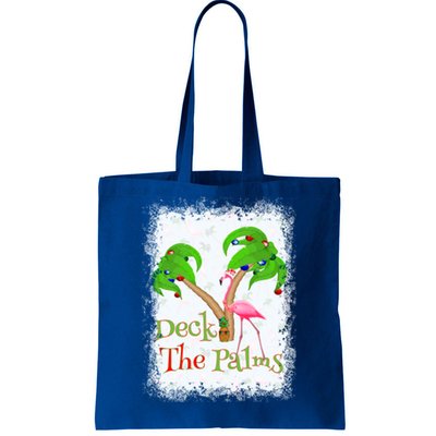 Deck The Palms Beach Christmas Flamingo Gift Tote Bag