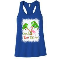 Deck The Palms Beach Christmas Flamingo Gift Women's Racerback Tank