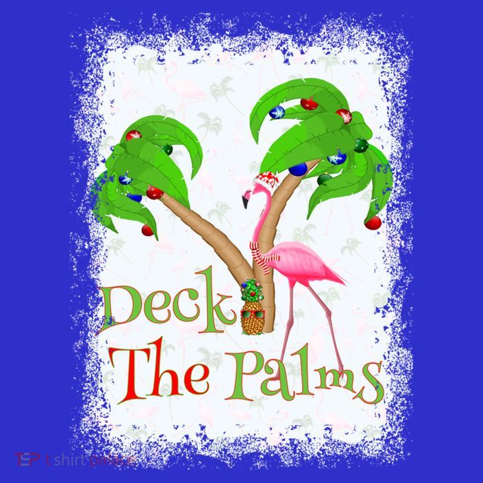 Deck The Palms Beach Christmas Flamingo Gift Stripe Pom Pom Beanie