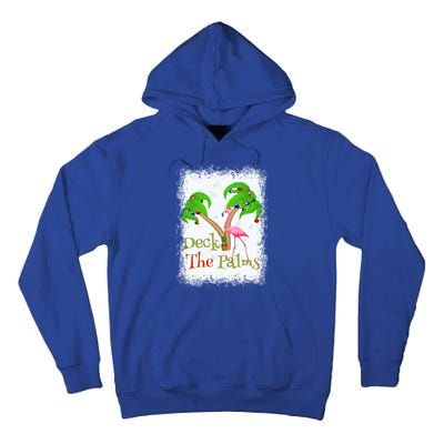 Deck The Palms Beach Christmas Flamingo Gift Tall Hoodie