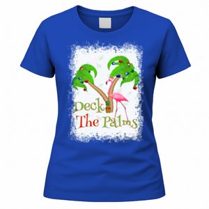 Deck The Palms Beach Christmas Flamingo Gift Women's T-Shirt