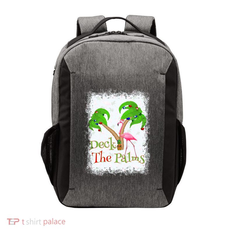 Deck The Palms Beach Christmas Flamingo Gift Vector Backpack