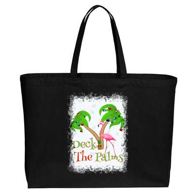 Deck The Palms Beach Christmas Flamingo Gift Cotton Canvas Jumbo Tote