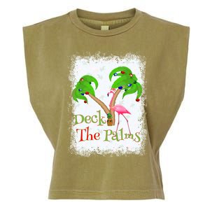 Deck The Palms Beach Christmas Flamingo Gift Garment-Dyed Women's Muscle Tee