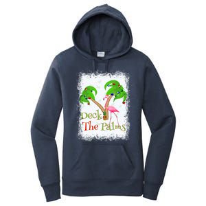 Deck The Palms Beach Christmas Flamingo Gift Women's Pullover Hoodie